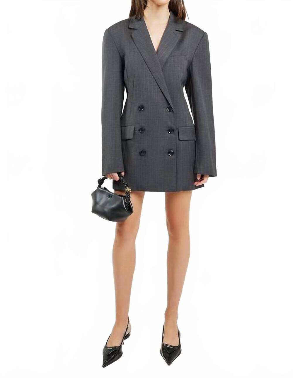 NEW HANSEN & GRETEL callum blazer mini dress in charcoal